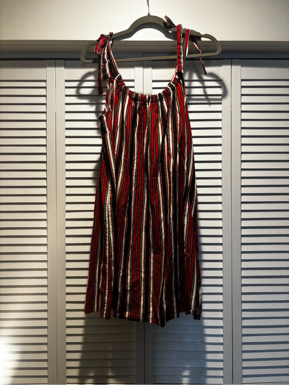 Doen Red, Black & Cream Striped Mini Dress - Picture 4 of 9